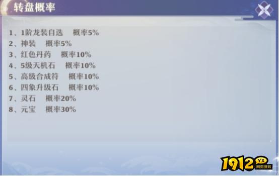 1912yx《仙魔劫》概率公示